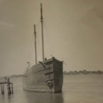 1870 (Original Location- Riverside Drive) Photo of the “StoneHenge” vessel which transported lumber.