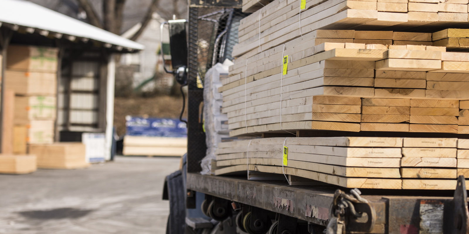 Truck with lumber